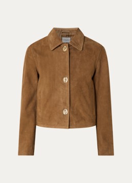 Claudie Pierlot Dames Jack van geitensuède met steekzakken in de kleur Camel