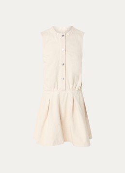 Claudie Pierlot Dames Mini denim jurk met ronde hals in de kleur Gebroken wit