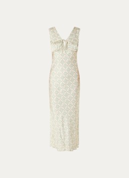 Claudie Pierlot Dames Raphaella midi jurk met print in de kleur Beige
