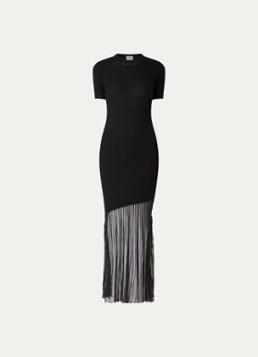 Claudie Pierlot Dames Maxi jurk met plooien in de kleur Zwart