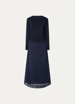 Claudie Pierlot Dames Midi jurk met plissé in de kleur Donkerblauw
