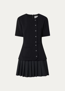 Claudie Pierlot Dames Mini jurk met plissé in de kleur Zwart