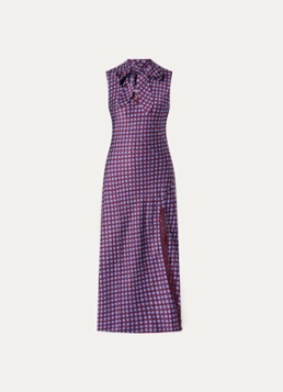 Claudie Pierlot Dames Midi jurk van satijn met print in de kleur Aubergine