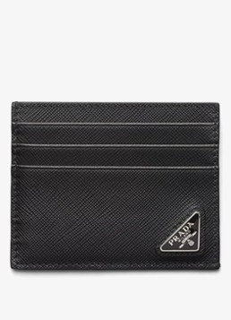 Prada Heren Pasjeshouder van leer in de kleur Zwart