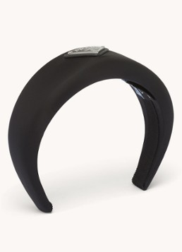 Prada Dames Haarband met logo in de kleur Zwart
