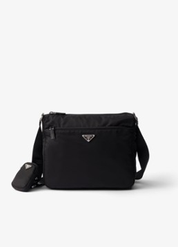 Prada Dames Re-Nylon schoudertas met verstelbare schouderriem in de kleur Zwart