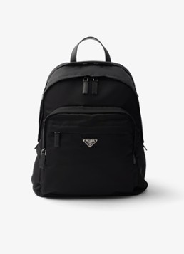 Prada Heren Re-Nylon rugzak met logo in de kleur Zwart