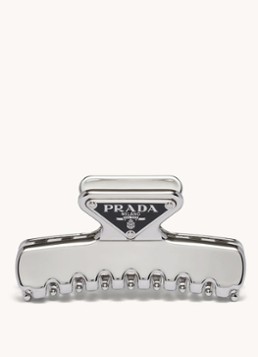 Prada Dames Haarklem met logo in de kleur Zilver