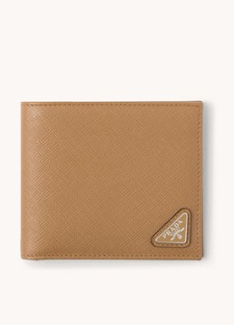 Prada Heren Portemonnee van leer in de kleur Camel