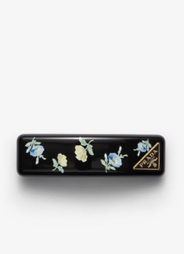 Prada Dames Haarclip met logo in de kleur Zwart