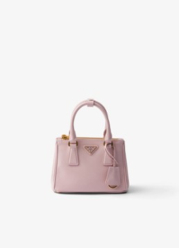 Prada Dames Galleria Micro handtas van leer in de kleur Oudroze