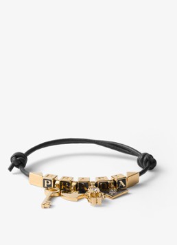 Prada Dames Armband van leer in de kleur Zwart