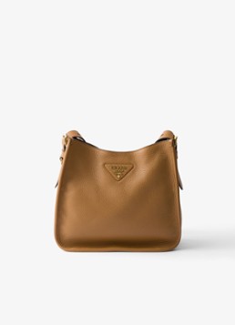 Prada Dames Medium schoudertas van kalfsleer in de kleur Camel