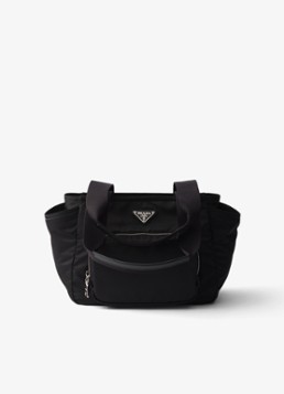 Prada Dames Re-Nylon schoudertas met leren details in de kleur Zwart