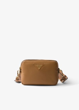 Prada Dames Small crossbodytas van kalfsleer in de kleur Camel