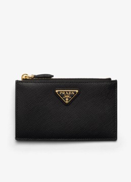 Prada Dames Portemonnee van leer in de kleur Zwart