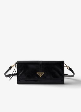 Prada Dames Crossbodytas van kalfsleer in de kleur Zwart