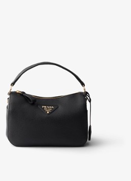 Prada Dames Small handtas van kalfsleer in de kleur Zwart