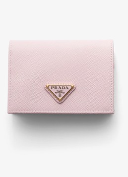 Prada Dames Small portemonnee van leer in de kleur Lichtroze