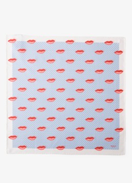 Prada Dames Sjaal van zijde met print 55 x 55 cm in de kleur Blauw
