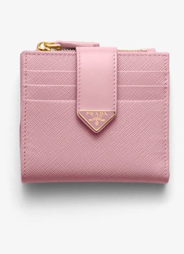 Prada Dames Small portemonnee van leer in de kleur Oudroze