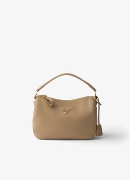 Prada Dames Small handtas van kalfsleer in de kleur Beige