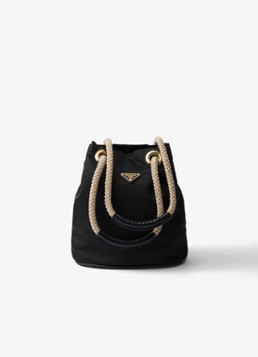 Prada Dames Mariner Re-Nylon Small schoudertas met logo in de kleur Zwart