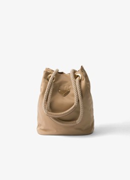 Prada Dames Mariner Re-Nylon Small schoudertas met logo in de kleur Beige