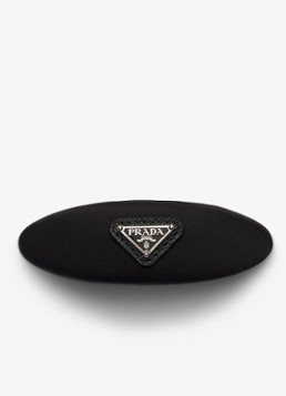 Prada Dames Re-Nylon haarclip met logo in de kleur Zwart