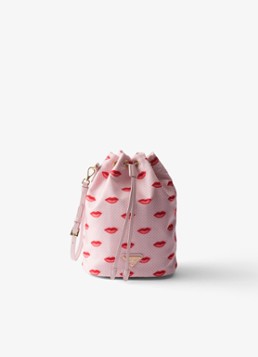 Prada Dames Re-Nylon handtas met leren details in de kleur Roze