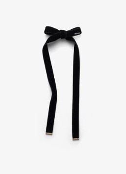 Prada Dames Haarclip van fluweel met logo in de kleur Zwart