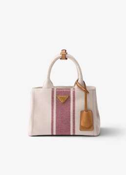 Prada Dames Jardinière Small handtas met leren details in de kleur Rood