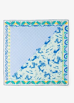 Prada Dames Sjaal van zijde met print 55 x 55 cm in de kleur