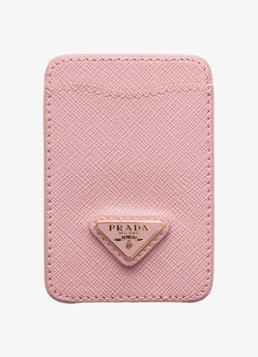 Prada Dames Pasjeshouder van kalfsleer in de kleur Roze