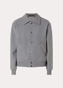 Elvine Heren Narian baseball jack in wolblend met steekzakken in de kleur Grijsmele, maat: XL