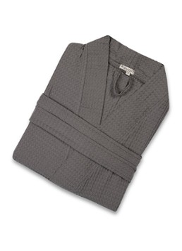 Kayori Dames Geisha badjas van katoen in de kleur Antraciet, maat: M