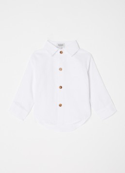 Donsje Amsterdam Jongens Chee overhemd met logo in de kleur Wit, maat: 98