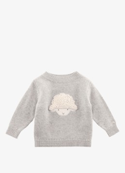 Donsje Amsterdam Meisjes Denn Merino Wool Sweater | Lammy in de kleur Grijsmele, maat: 80