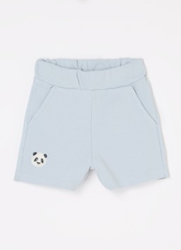 Donsje Amsterdam Jongens Ithri straight fit korte joggingbroek van katoen in de kleur Blauwgrijs, maat: 86