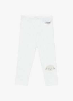 Donsje Amsterdam Meisjes Soenie Lammy legging in katoenblend in de kleur Gebroken wit, maat: 3M-6M=62