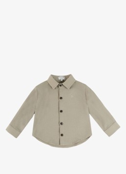 Donsje Amsterdam Jongens Overhemd met borduring in de kleur Taupe, maat: 7y-8y=128