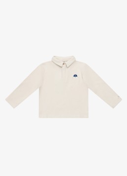 Donsje Amsterdam Jongens Bartus polo met borduring in de kleur Ivoor, maat: 12-18M=80
