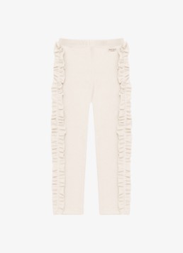 Donsje Amsterdam Dames Audun legging met ruches in de kleur Creme, maat: 2-3Y=98