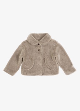Donsje Amsterdam Meisjes Bento jack van teddy in de kleur Taupe, maat: 18-24M=86