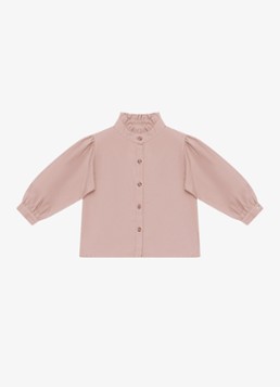 Donsje Amsterdam Meisjes Fini blouse met opstaande kraag in de kleur Roze, maat: 6-9M=68