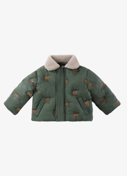 Donsje Amsterdam Meisjes Florus pufferjas met print in de kleur Groen, maat: 24-30M=92