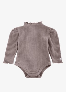 Donsje Amsterdam Meisjes Giggie romper met ribstructuur in de kleur Grijs, maat: 6-9M=68