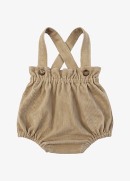 Donsje Amsterdam Meisjes Kari jumpsuit met ribstructuur in de kleur Beige, maat: 3-6M=62