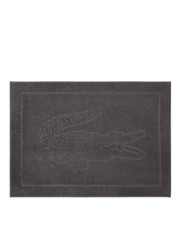Lacoste L Lacoste badmat van katoen 800 gr/m2 - 55 x 80 cm Antraciet - Deal
