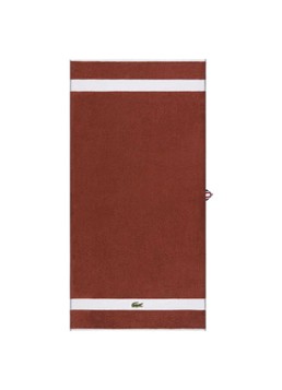 Lacoste L Casual badhanddoek - 450 gr/m² - 55 x 100 cm Roestbruin - Deal